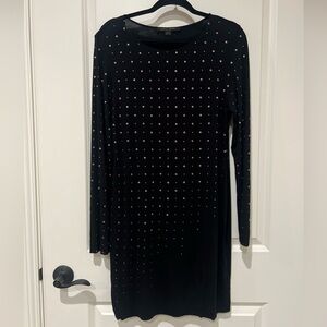 Cynthia Steffe lightweight Classic Black Dress with Copper Accents size L